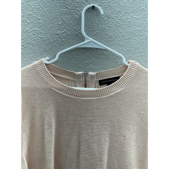 Banana Republic Womens Sweater Size XL Pink Long Sleeve Knit Zip Up Open Back - Picture 4 of 11